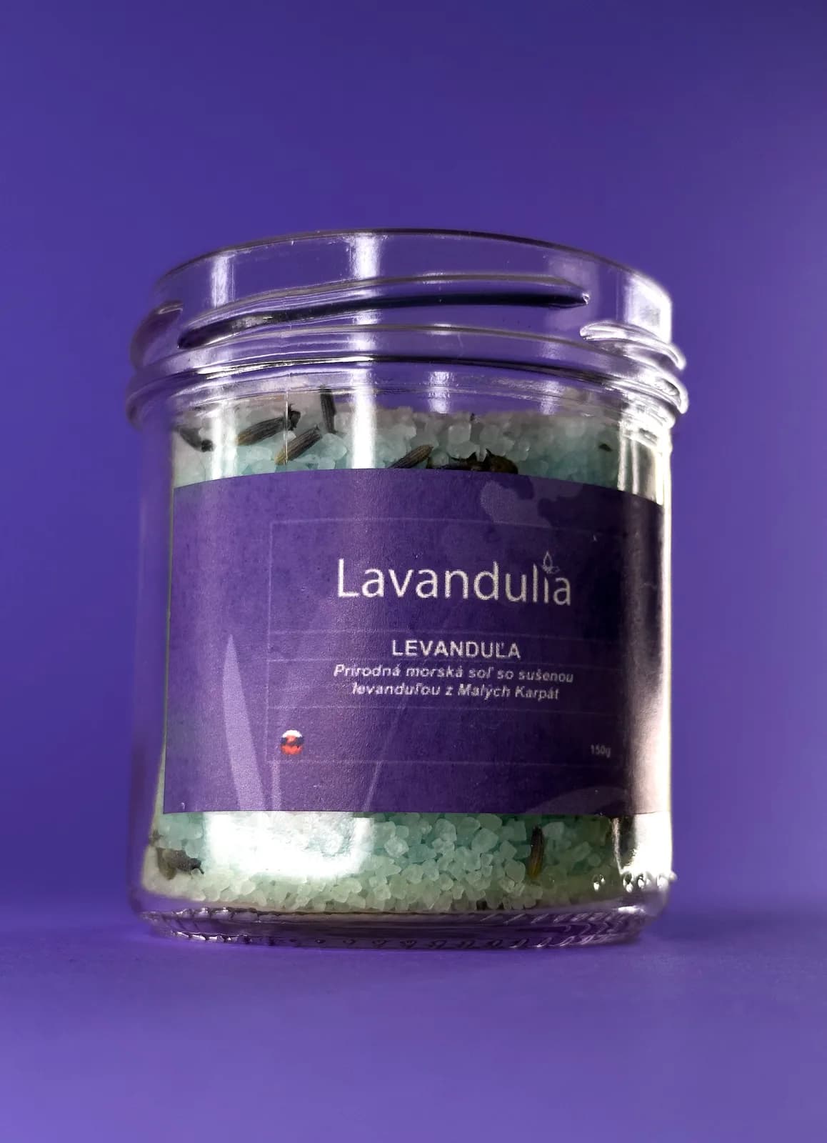Levanduľa - prírodná morská soľ so sušenou levanduľou
